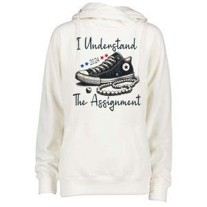 I Understand The Assignment Chucks And Pearls Kamala Harris 2024 Womens Funnel Neck Pullover Hood