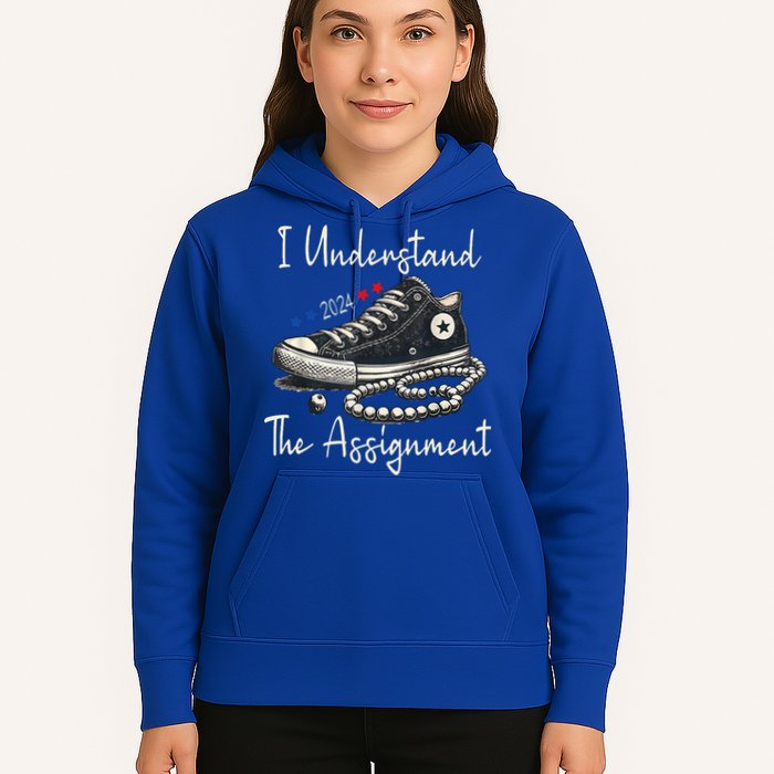 I Understand The Assignment Chucks And Pearls Kamala Harris 2024 Hoodie