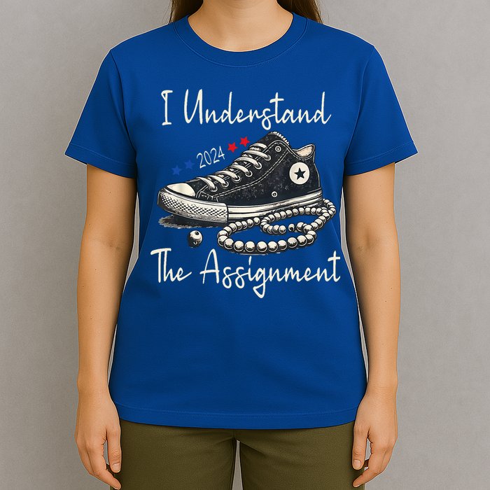 I Understand The Assignment Chucks And Pearls Kamala Harris 2024 T-Shirt
