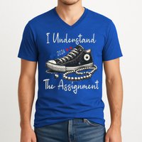 I Understand The Assignment Chucks And Pearls Kamala Harris 2024 V-Neck T-Shirt