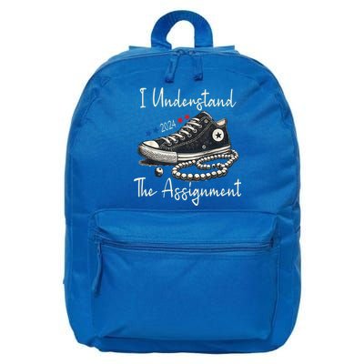 I Understand The Assignment Chucks And Pearls Kamala Harris 2024 16 in Basic Backpack