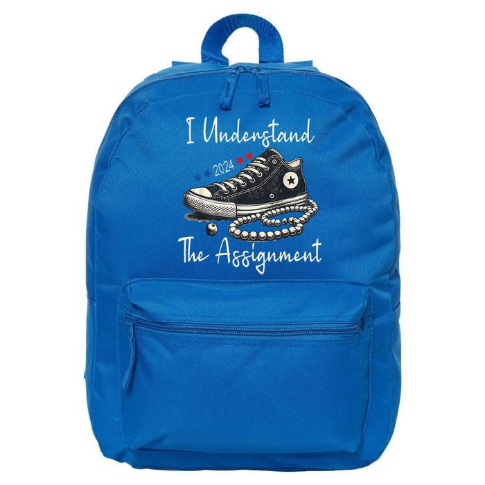 I Understand The Assignment Chucks And Pearls Kamala Harris 2024 16 in Basic Backpack