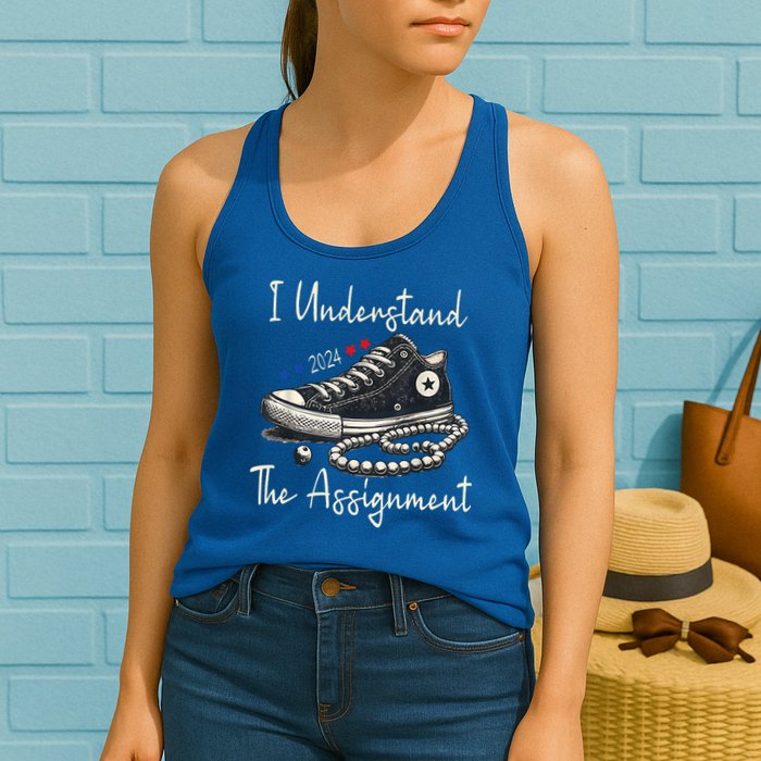 I Understand The Assignment Chucks And Pearls Kamala Harris 2024 Womens Tank Top