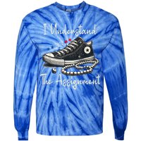 I Understand The Assignment Chucks And Pearls Kamala Harris 2024 Tie-Dye Long Sleeve Shirt