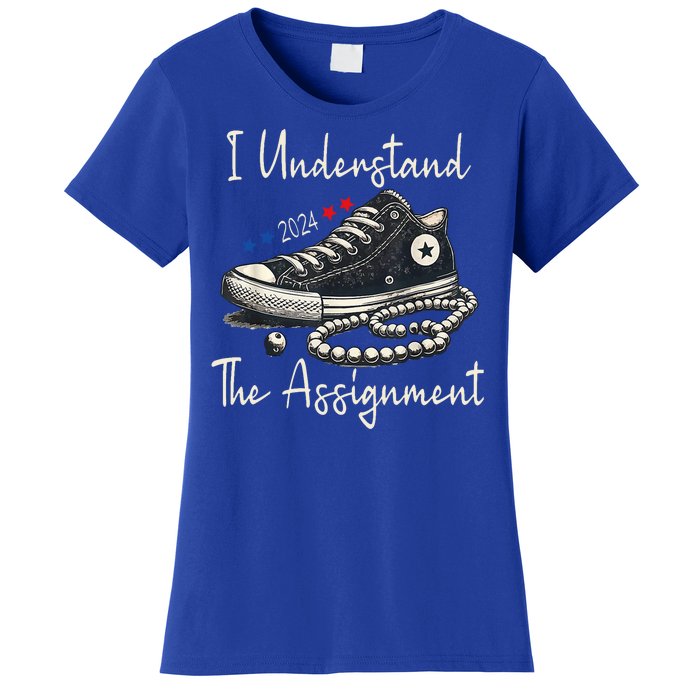 I Understand The Assignment Chucks And Pearls Kamala Harris 2024 Women's T-Shirt