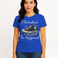 I Understand The Assignment Chucks And Pearls Kamala Harris 2024 Womens T-Shirt