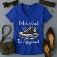 I Understand The Assignment Chucks And Pearls Kamala Harris 2024 Women's V-Neck T-Shirt