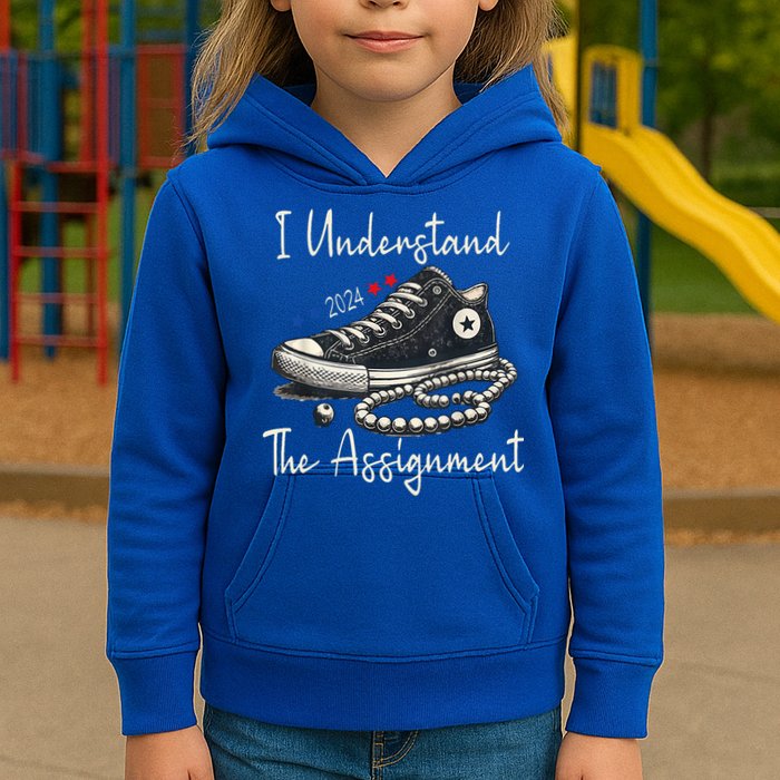 I Understand The Assignment Chucks And Pearls Kamala Harris 2024 Kids Hoodie