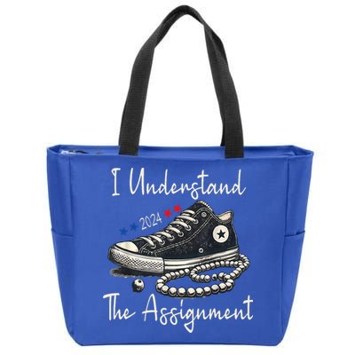 I Understand The Assignment Chucks And Pearls Kamala Harris 2024 Zip Tote Bag