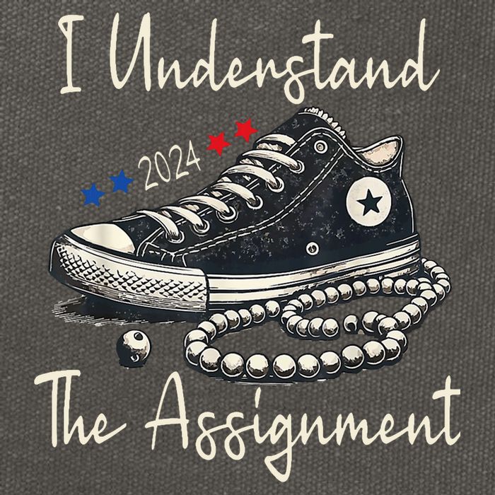 I Understand The Assignment Chucks And Pearls Kamala Harris 2024 Cotton Canvas Backpack