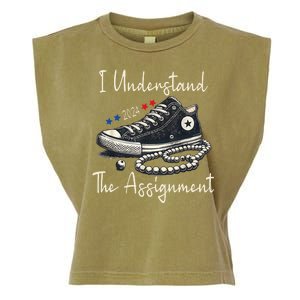 I Understand The Assignment Chucks And Pearls Kamala Harris 2024 Garment-Dyed Women's Muscle Tee