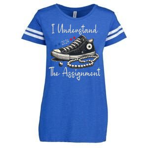 I Understand The Assignment Chucks And Pearls Kamala Harris 2024 Enza Ladies Jersey Football T-Shirt