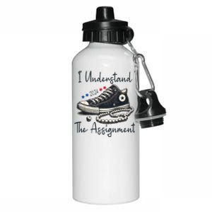 I Understand The Assignment Chucks And Pearls Kamala Harris 2024 Aluminum Water Bottle