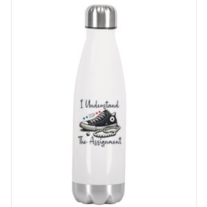 I Understand The Assignment Chucks And Pearls Kamala Harris 2024 Stainless Steel Insulated Water Bottle