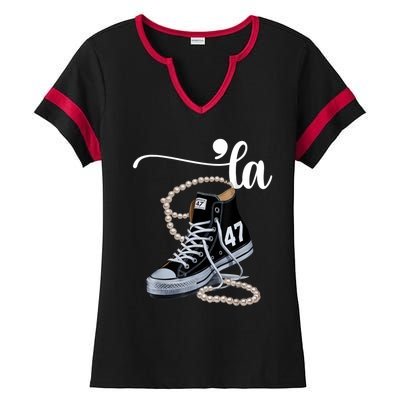 I Understand The Assignment Chucks And Pearls Election 2024 Ladies Halftime Notch Neck Tee