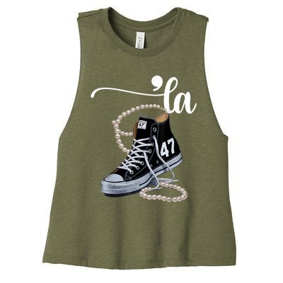 I Understand The Assignment Chucks And Pearls Election 2024 Women's Racerback Cropped Tank