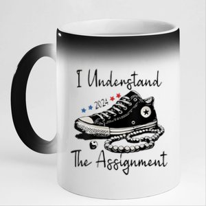 I Understand The Assignment Vote Blue Rally Kamala 2024 11oz Black Color Changing Mug