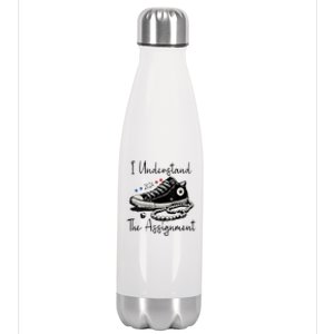 I Understand The Assignment Vote Blue Rally Kamala 2024 Stainless Steel Insulated Water Bottle