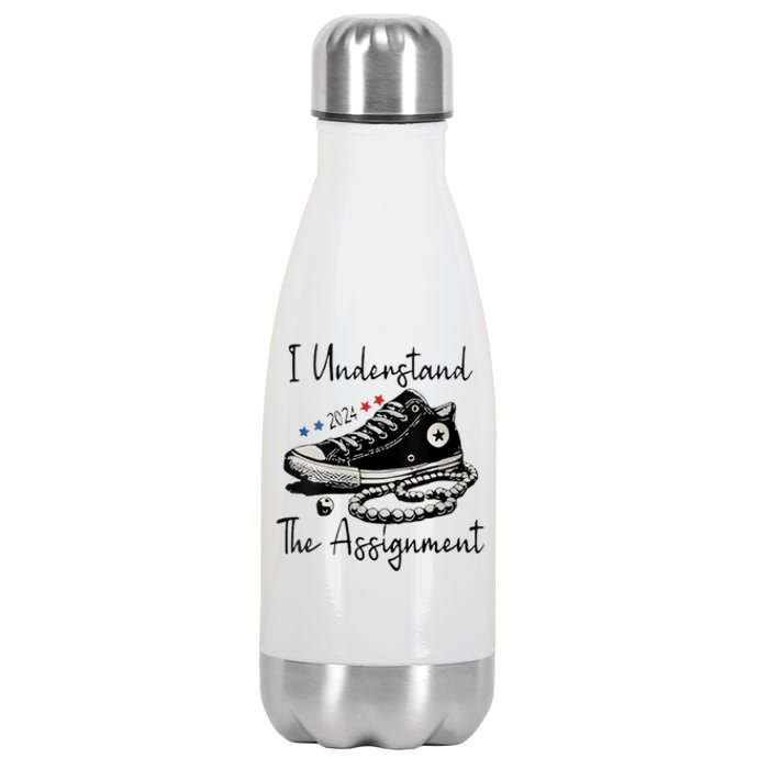 I Understand The Assignment Vote Blue Rally Kamala 2024 Stainless Steel Insulated Water Bottle