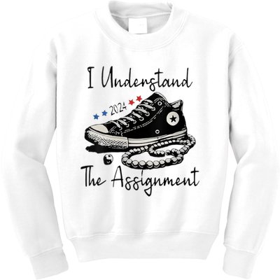 I Understand The Assignment Vote Blue Rally Kamala 2024 Kids Sweatshirt