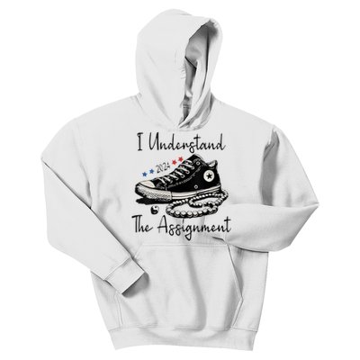 I Understand The Assignment Vote Blue Rally Kamala 2024 Kids Hoodie