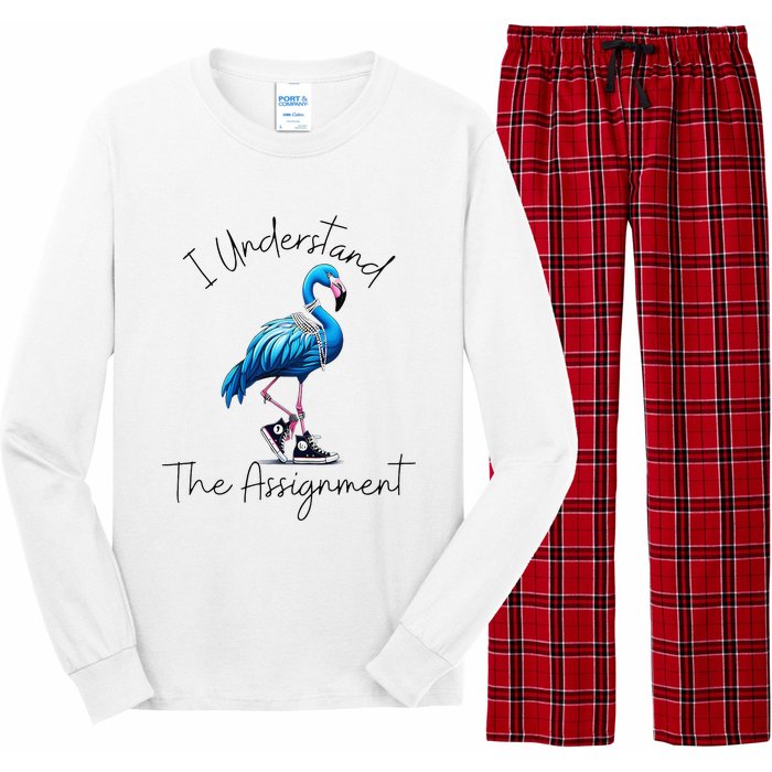 I Understand The Assignment Flamingo Chucks Comma La Gift Long Sleeve Pajama Set