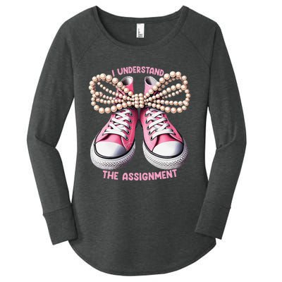 I Understand The Assignment Shoes & Pearl Kamala Harris Gift Women's Perfect Tri Tunic Long Sleeve Shirt