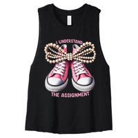 I Understand The Assignment Shoes & Pearl Kamala Harris Gift Women's Racerback Cropped Tank