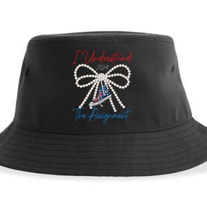 I Understand The Assignment 2024 Coquette Bow Girl Women Sustainable Bucket Hat