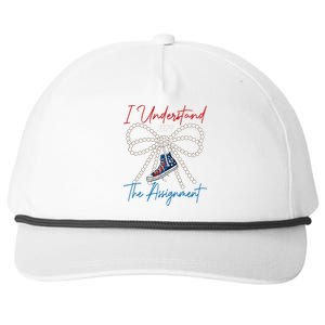 I Understand The Assignment 2024 Coquette Bow Girl Women Snapback Five-Panel Rope Hat