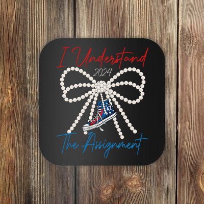 I Understand The Assignment 2024 Coquette Bow Girl Women Coaster