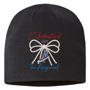 I Understand The Assignment 2024 Coquette Bow Girl Women Sustainable Beanie