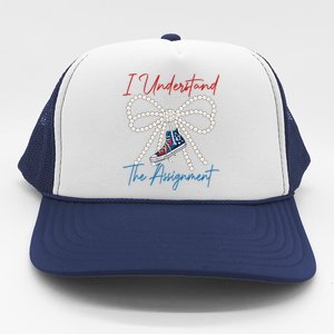 I Understand The Assignment 2024 Coquette Bow Girl Women Trucker Hat