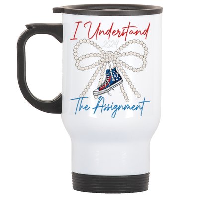 I Understand The Assignment 2024 Coquette Bow Girl Women Stainless Steel Travel Mug