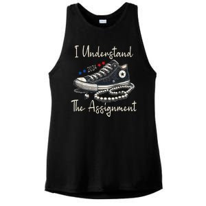 I Understand The Assignment Chucks And Pearls Kamala Harris Ladies PosiCharge Tri-Blend Wicking Tank