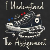 I Understand The Assignment Chucks And Pearls Kamala Harris 7 Panel Mesh Trucker Snapback Hat