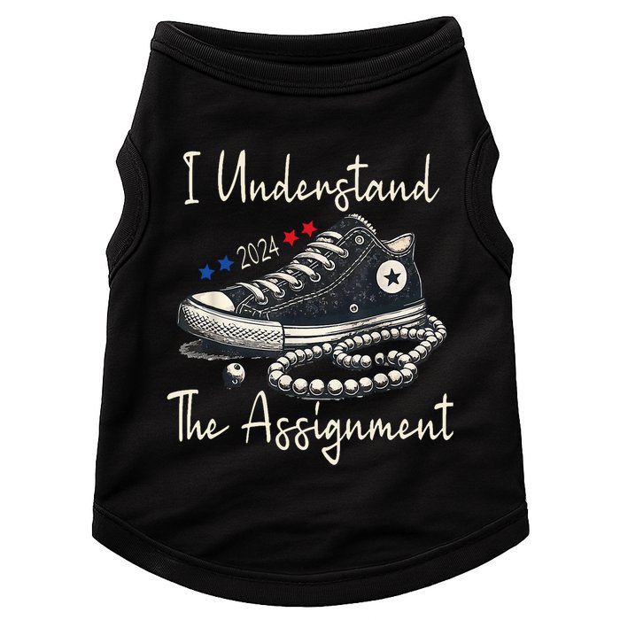 I Understand The Assignment Chucks And Pearls Kamala Harris Doggie Tank