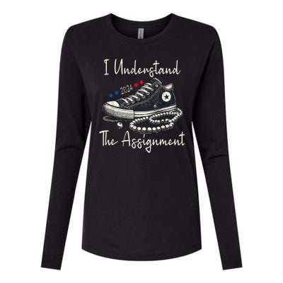 I Understand The Assignment Chucks And Pearls Kamala Harris Womens Cotton Relaxed Long Sleeve T-Shirt