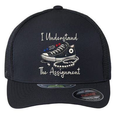 I Understand The Assignment Chucks And Pearls Kamala Harris Flexfit Unipanel Trucker Cap