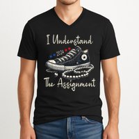 I Understand The Assignment Chucks And Pearls Kamala Harris V-Neck T-Shirt