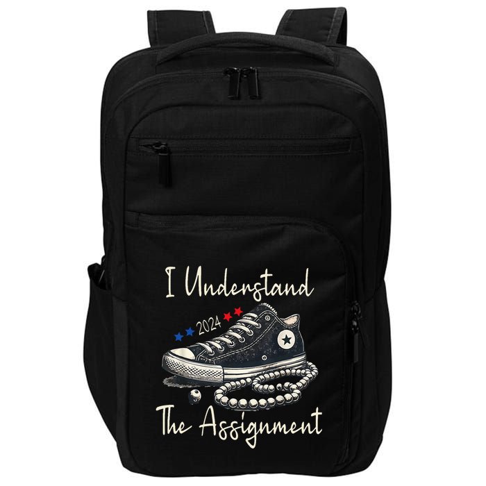 I Understand The Assignment Chucks And Pearls Kamala Harris Impact Tech Backpack
