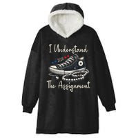 I Understand The Assignment Chucks And Pearls Kamala Harris Hooded Wearable Blanket