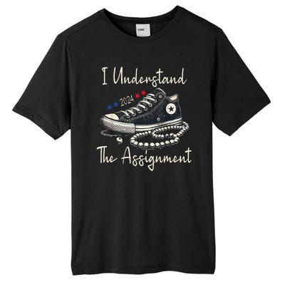 I Understand The Assignment Chucks And Pearls Kamala Harris Tall Fusion ChromaSoft Performance T-Shirt