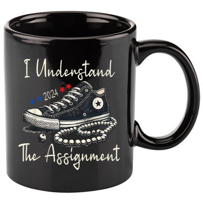I Understand The Assignment Chucks And Pearls Kamala Harris 11oz C Handle Ceramic Mug