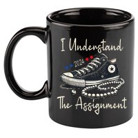 I Understand The Assignment Chucks And Pearls Kamala Harris 11oz C Handle Ceramic Mug