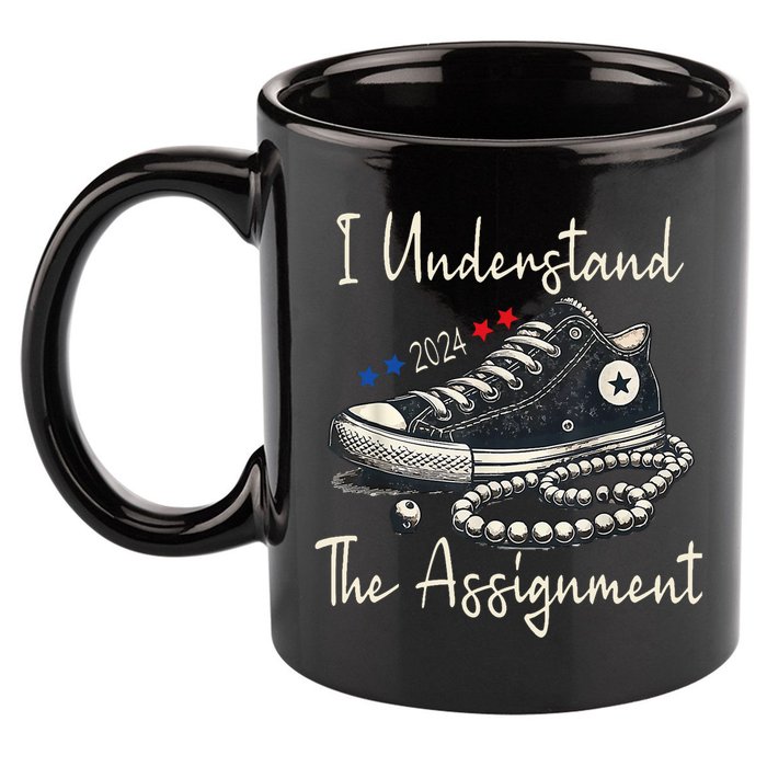 I Understand The Assignment Chucks And Pearls Kamala Harris 11oz C Handle Ceramic Mug