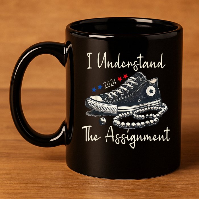 I Understand The Assignment Chucks And Pearls Kamala Harris 11oz C Handle Ceramic Mug