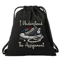 I Understand The Assignment Chucks And Pearls Kamala Harris Drawstring Bag