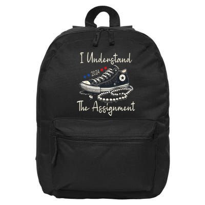 I Understand The Assignment Chucks And Pearls Kamala Harris 16 in Basic Backpack