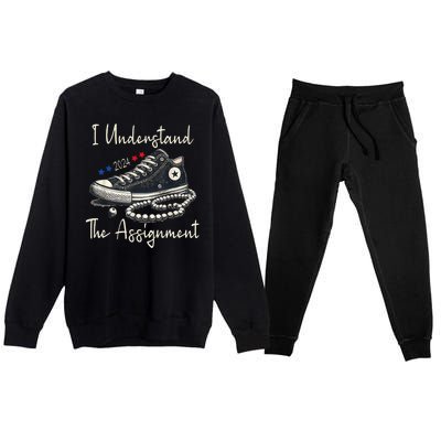 I Understand The Assignment Chucks And Pearls Kamala Harris Premium Crewneck Sweatsuit Set